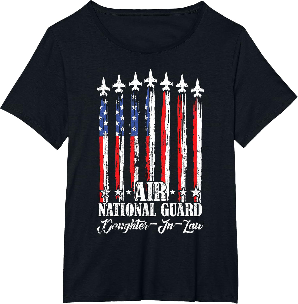 Proud Air National Guard Daughter-in-Law USA Family Matching T-Shirt - Black