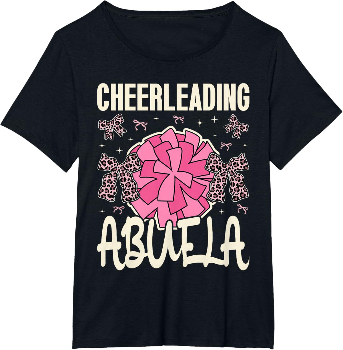 Cheer Cheerleader Cheerleading Lover Grandma Women Abuela T-Shirt - Black