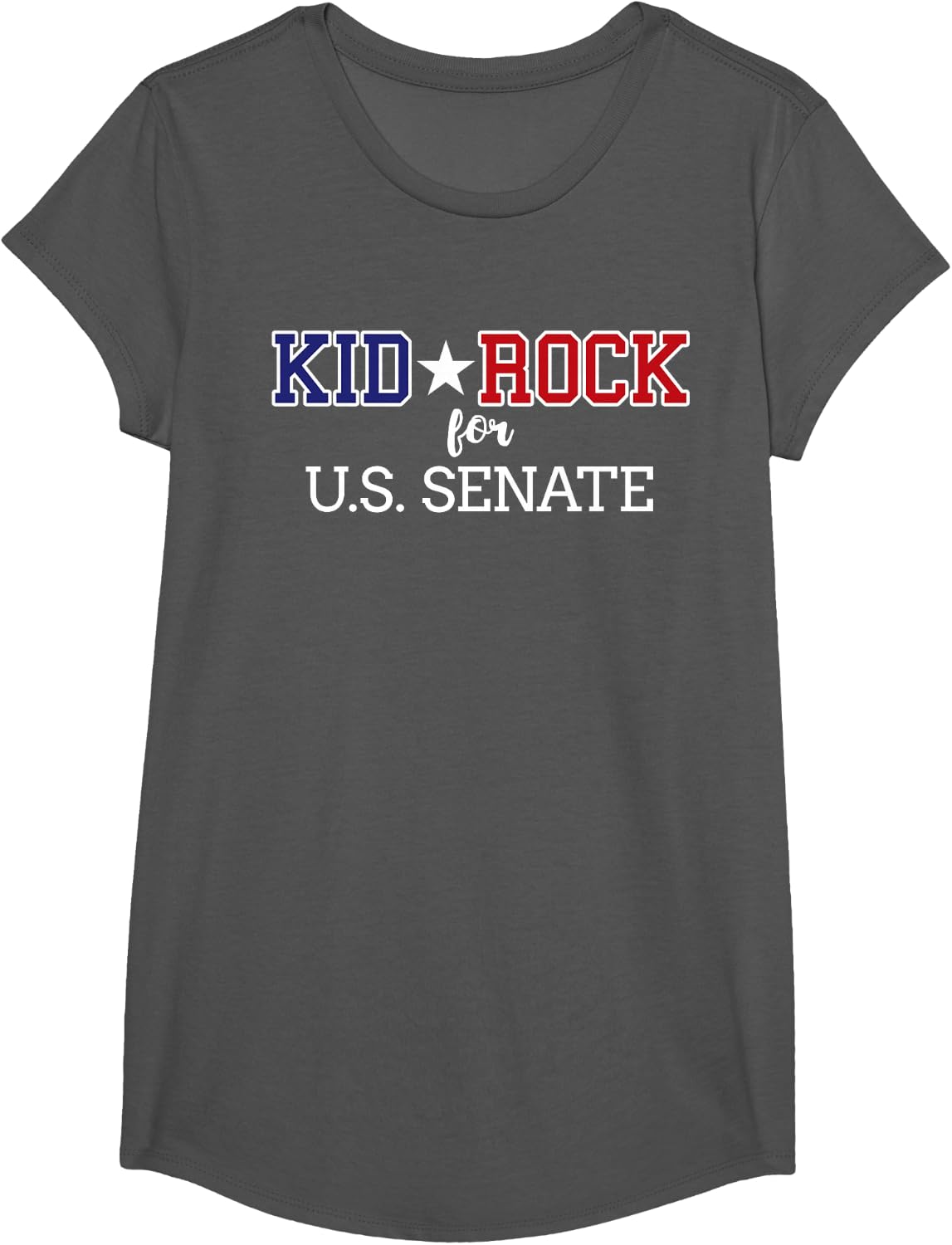 Kid For US Senate 2018 Election Shirt In Rock We Trust T-Shirt - Girls Asphalt Grey