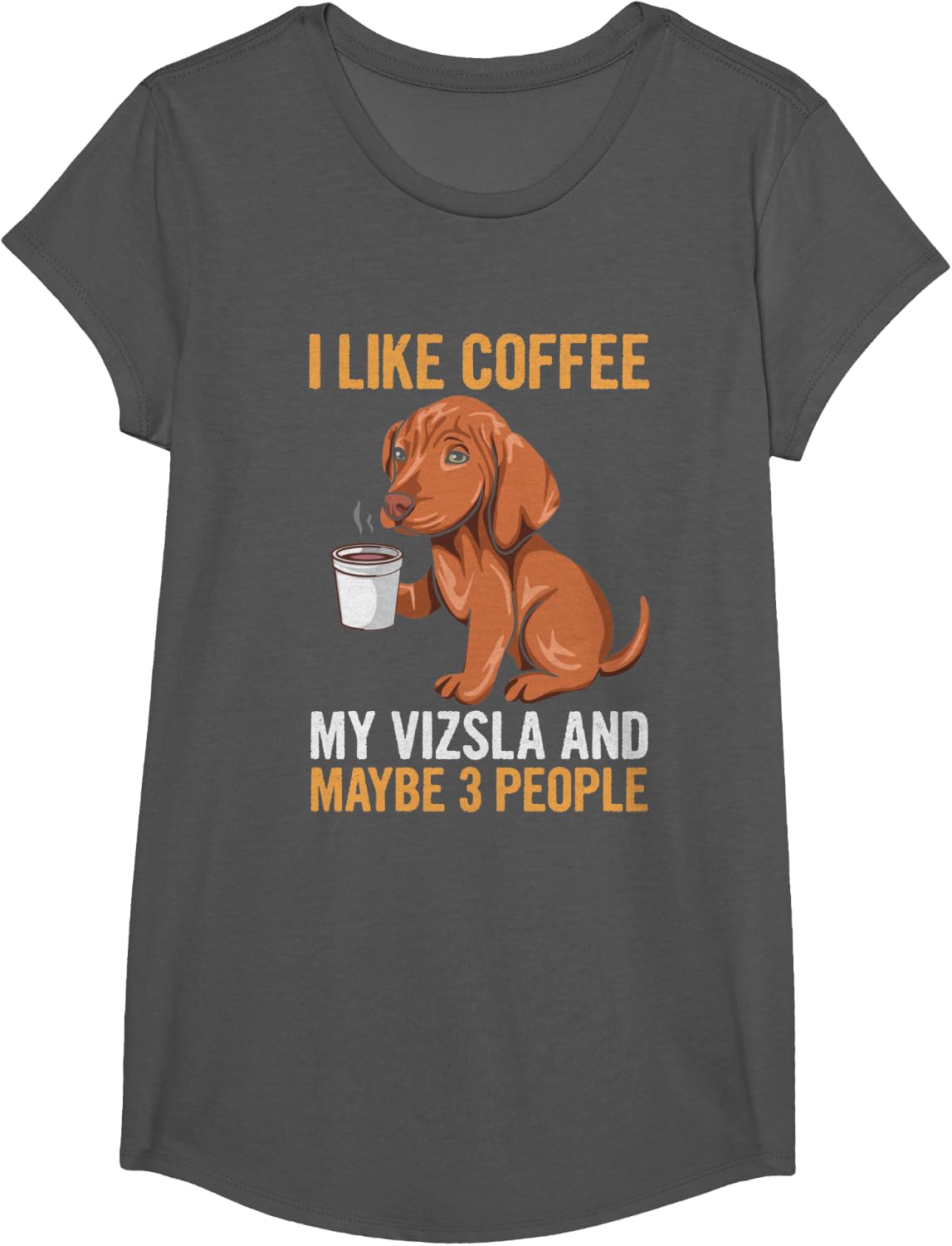 Magyar Vizsla Design for a Vizsla Lover T-Shirt - Girls Asphalt Grey