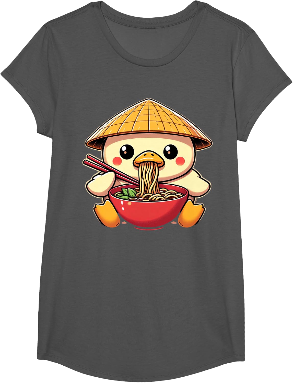 Kawaii Duck Shirt for Women Kids Girls Tee for Ducks Lovers T-Shirt - Girls Asphalt Grey