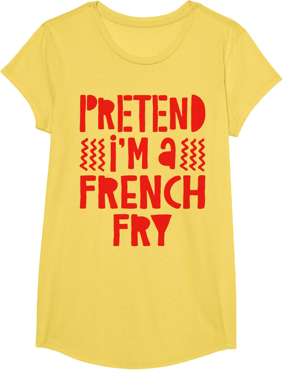Pretend I'm A French Fry Shirt Adult Kids French Fry Costume T-Shirt - Girls Lemon Yellow