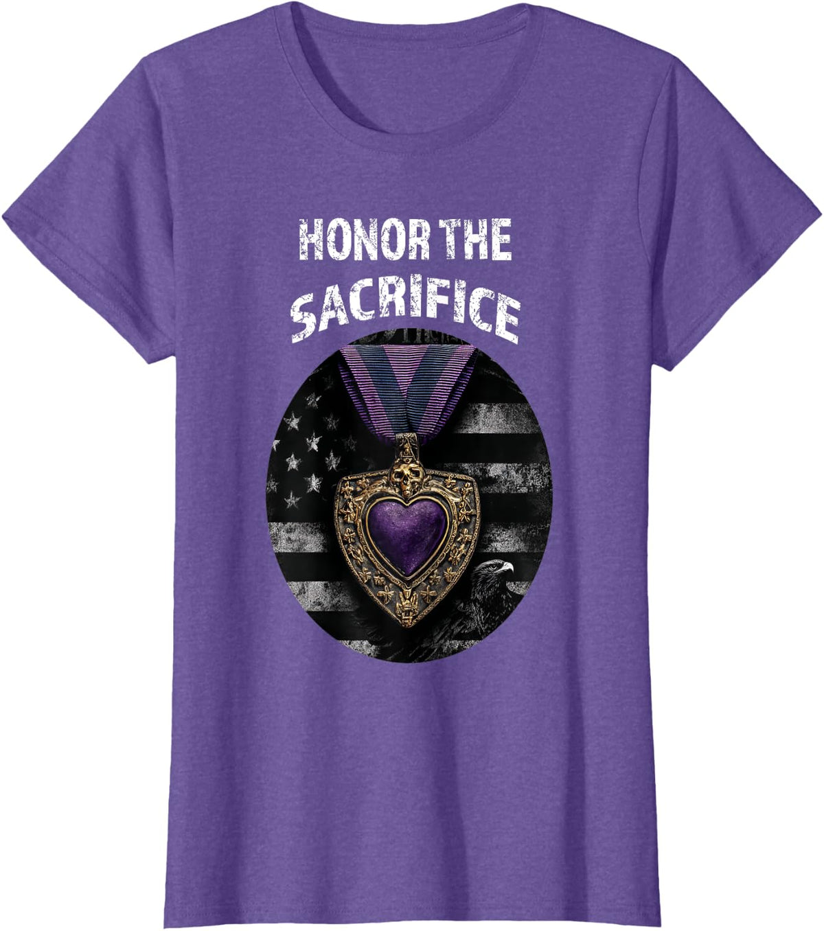 Purple Heart Day August 7 2025 Military Memorial Day Honor T-Shirt - Purple Heather