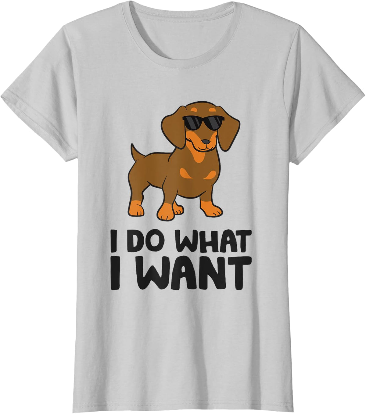 Funny Dachshund I Do What I Want Funny Dachshund Dog T-Shirt for Men Women Kids - Silver Grey
