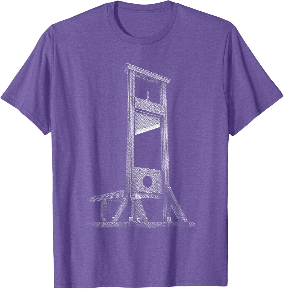 Guillotine Time French Revolution Guillotine T-Shirt, Men's Black Cotton 60% Polyester 40% Classic Fit Crew Neck Short