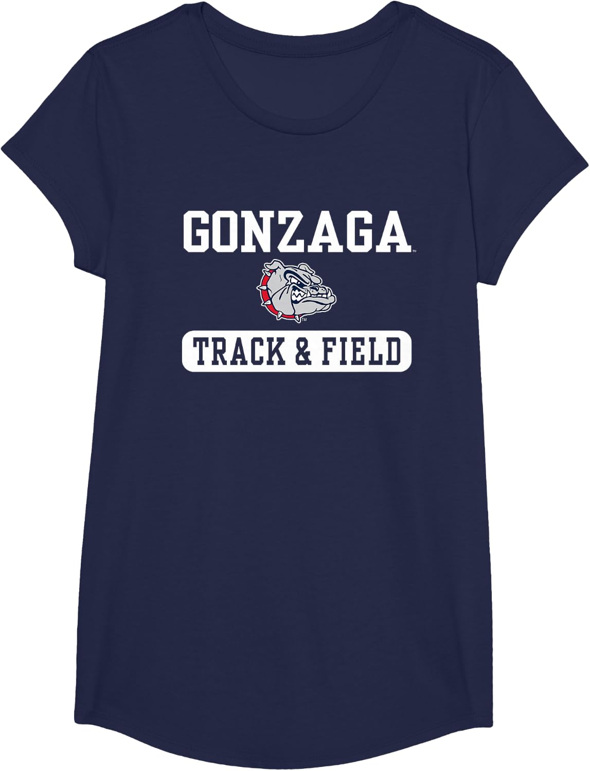 Gonzaga Bulldogs Track & Field Navy Officially Licensed T-Shirt - Girls Navy Blue