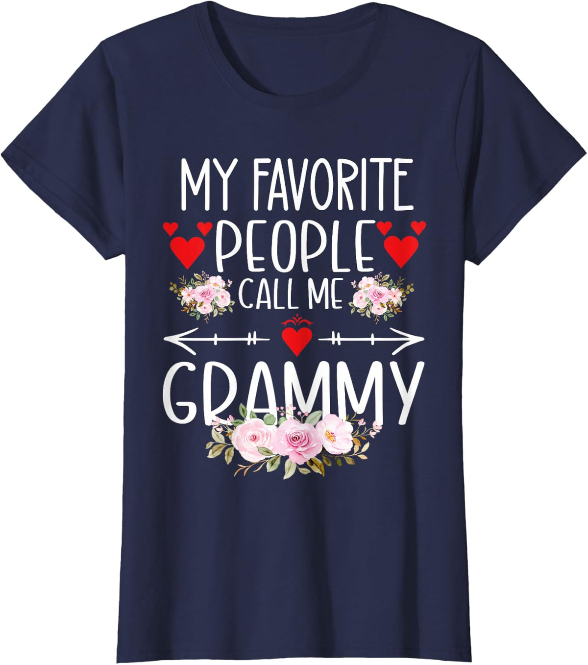 My Favorite People Call Me Grammy Grandmother Grandma Family T-Shirt - Navy Blue