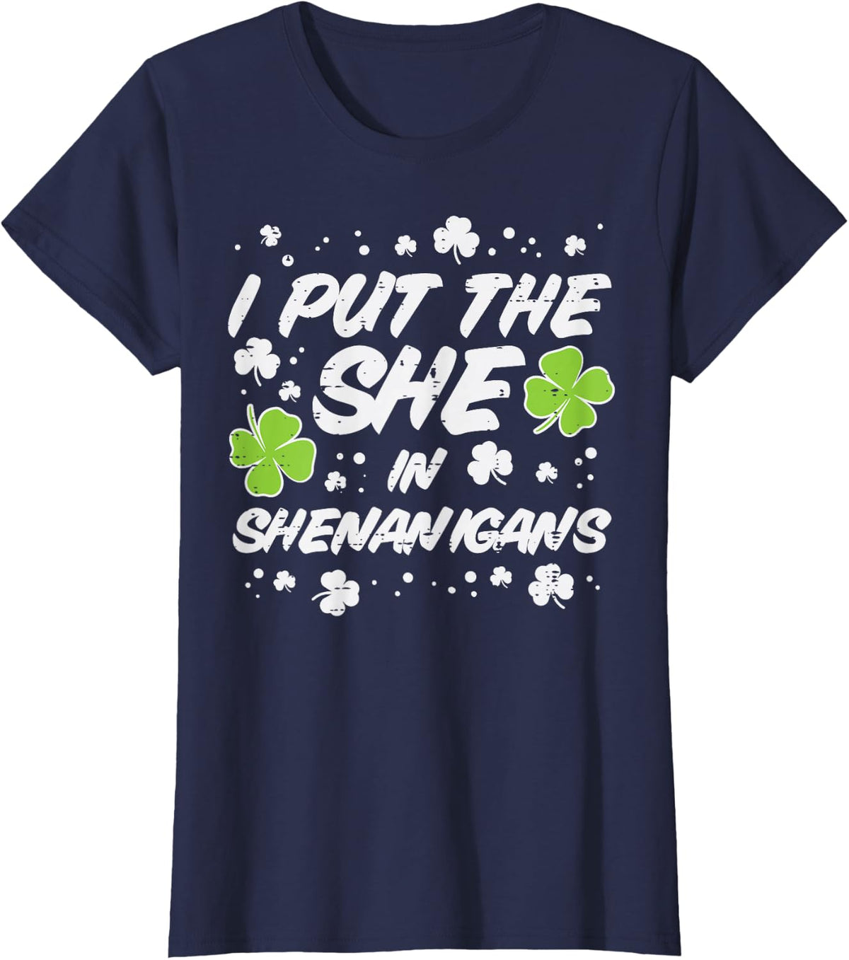 St Patricks Day She In Shenanigans Saint Pattys Paddys Women T-Shirt - Navy Blue