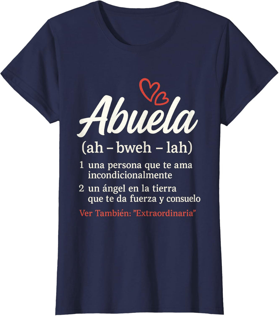 Abuela Mothers Day in Spanish Latina Grandma Espanol T-Shirt - Navy Blue