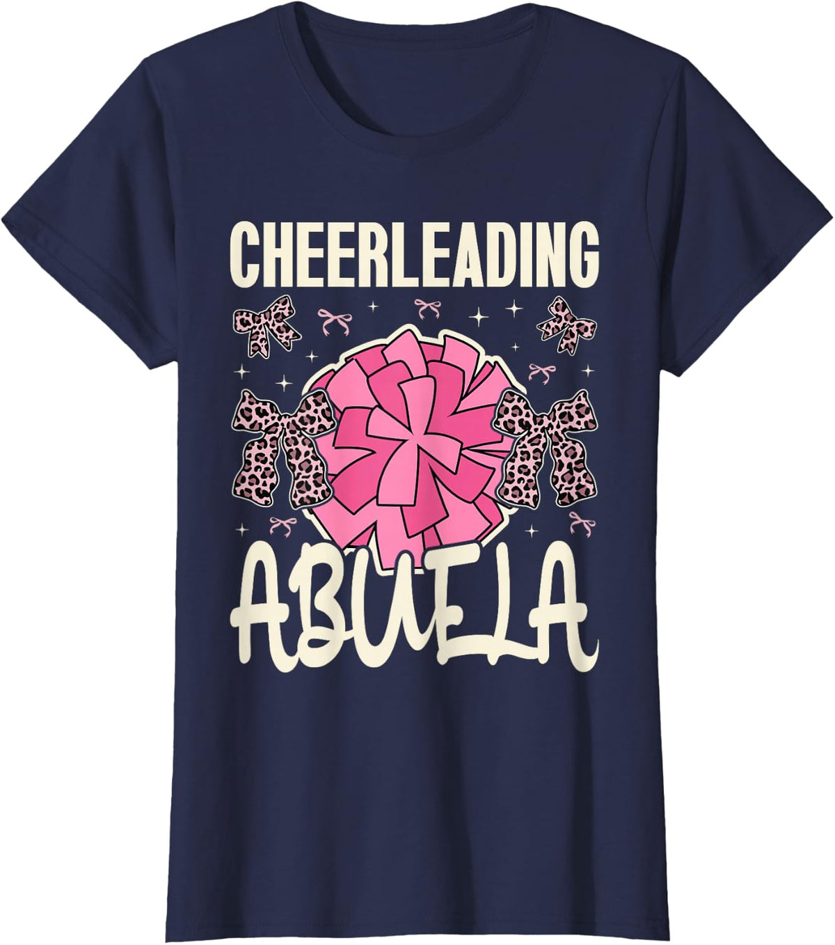 Cheer Cheerleader Cheerleading Lover Grandma Women Abuela T-Shirt - Navy Blue