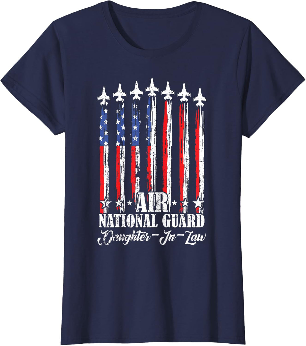 Proud Air National Guard Daughter-in-Law USA Family Matching T-Shirt - Navy Blue