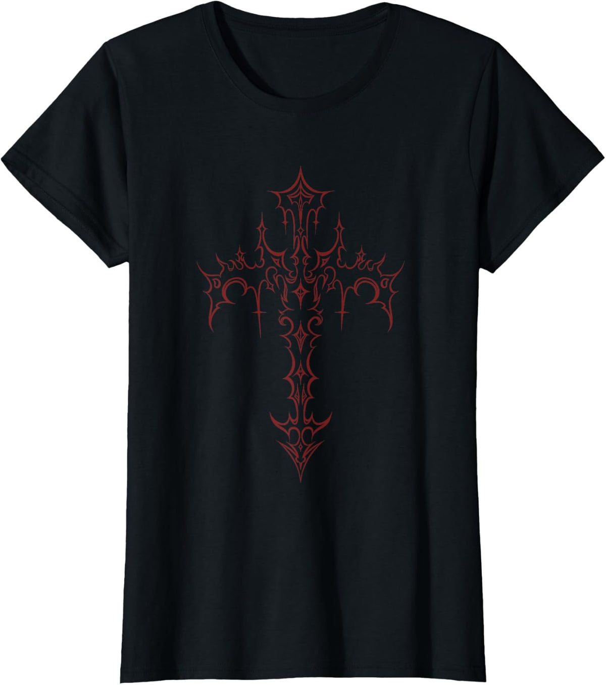 Mall Goth Grunge Aesthetic Gothic Cross T-Shirt - Black