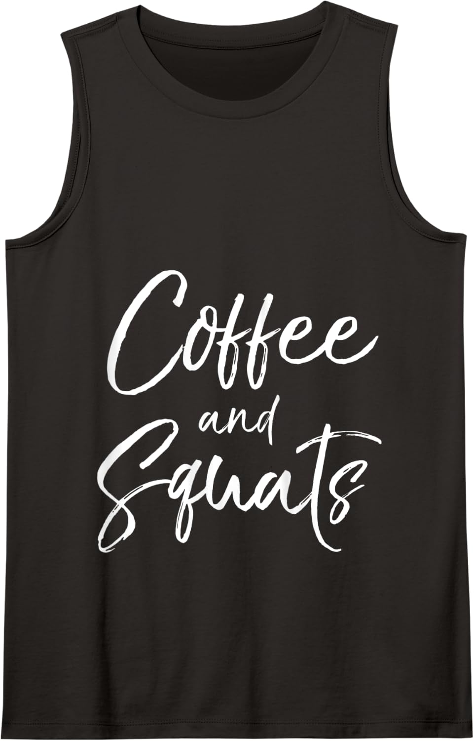 Leg Day Workout Quote for Women Cute Coffee and Squats Tank Top - Black