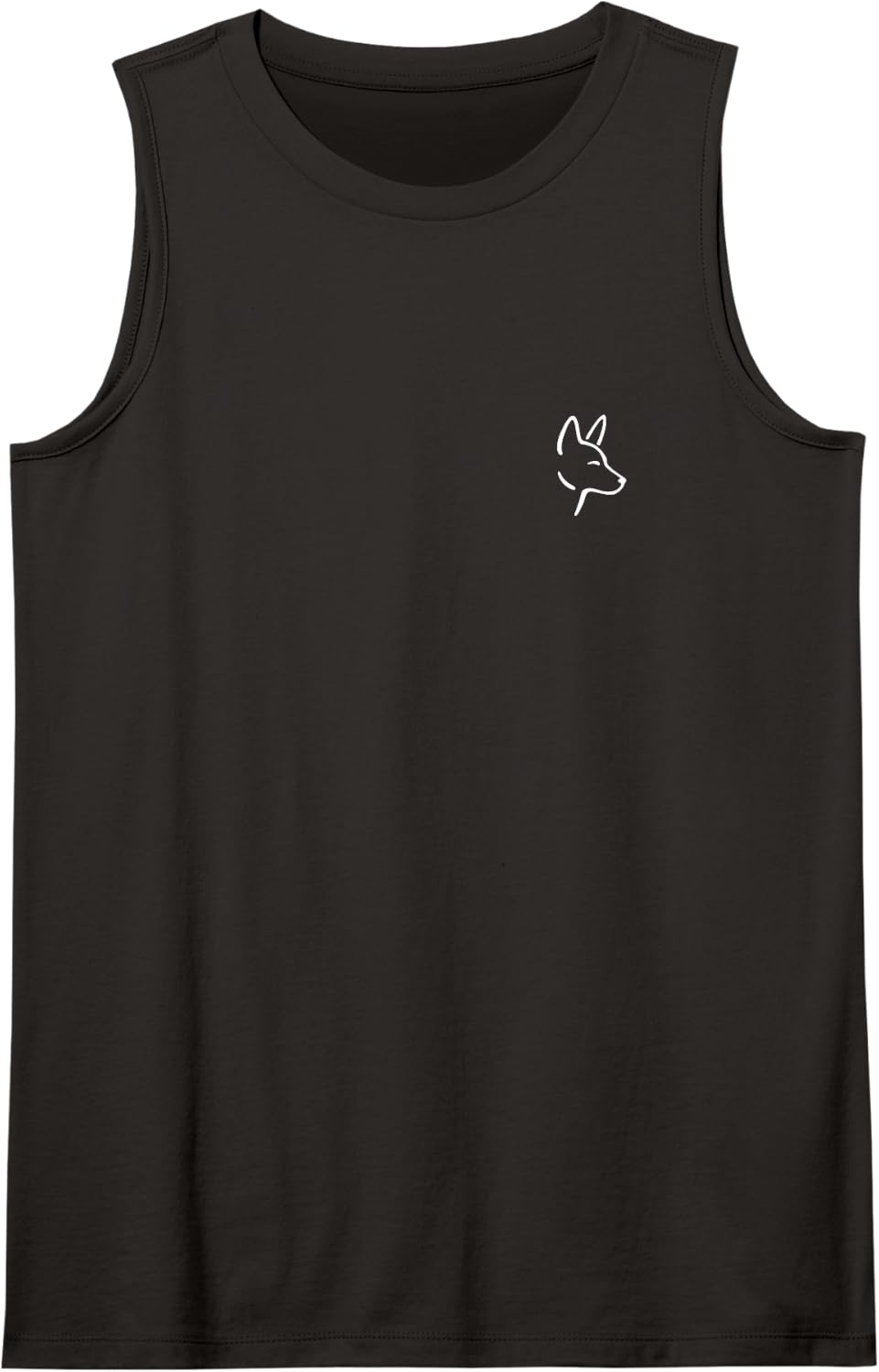 Basenji Simple Minimalist Line Art Sleeveless Tank Top - Black