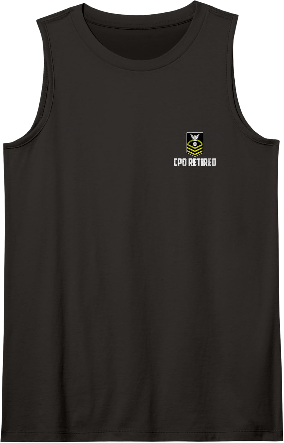 Retired E-7 Chief Petty Officer CPO Rank Insignia Logo Papa Sleeveless Tank Top - Black