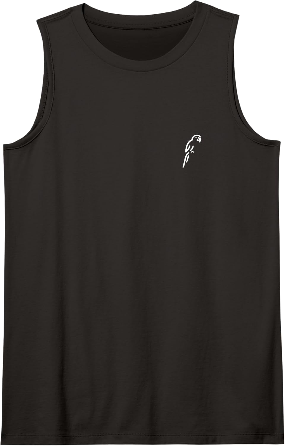 Simple Minimalist Badge Patch Line Art Macaws Macaw Tank Top - Black