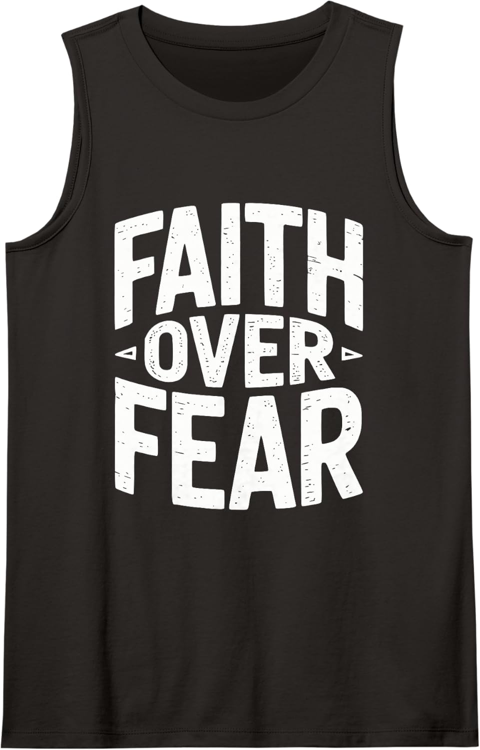 Faith Over Fear Christian Bible Verse Trust God Courage Tank Top - Black
