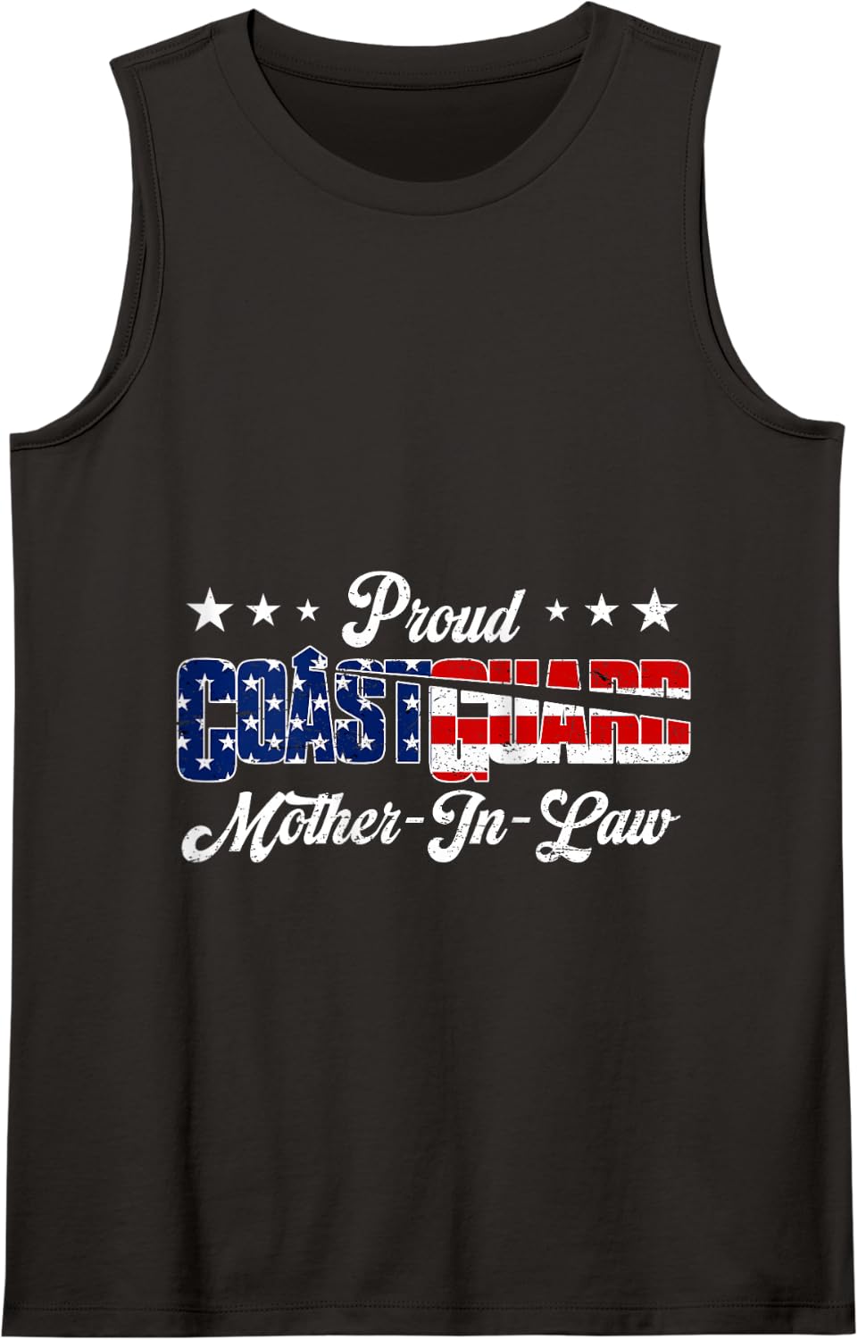 Proud Coast Guard Mother-in-Law Flag USA Family Matching Tank Top - Black