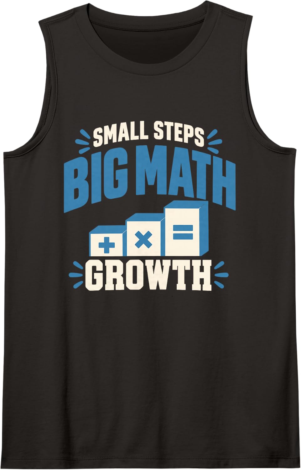 Math Interventionist Small Steps Big Math Growth Sleeveless Tank Top - Black