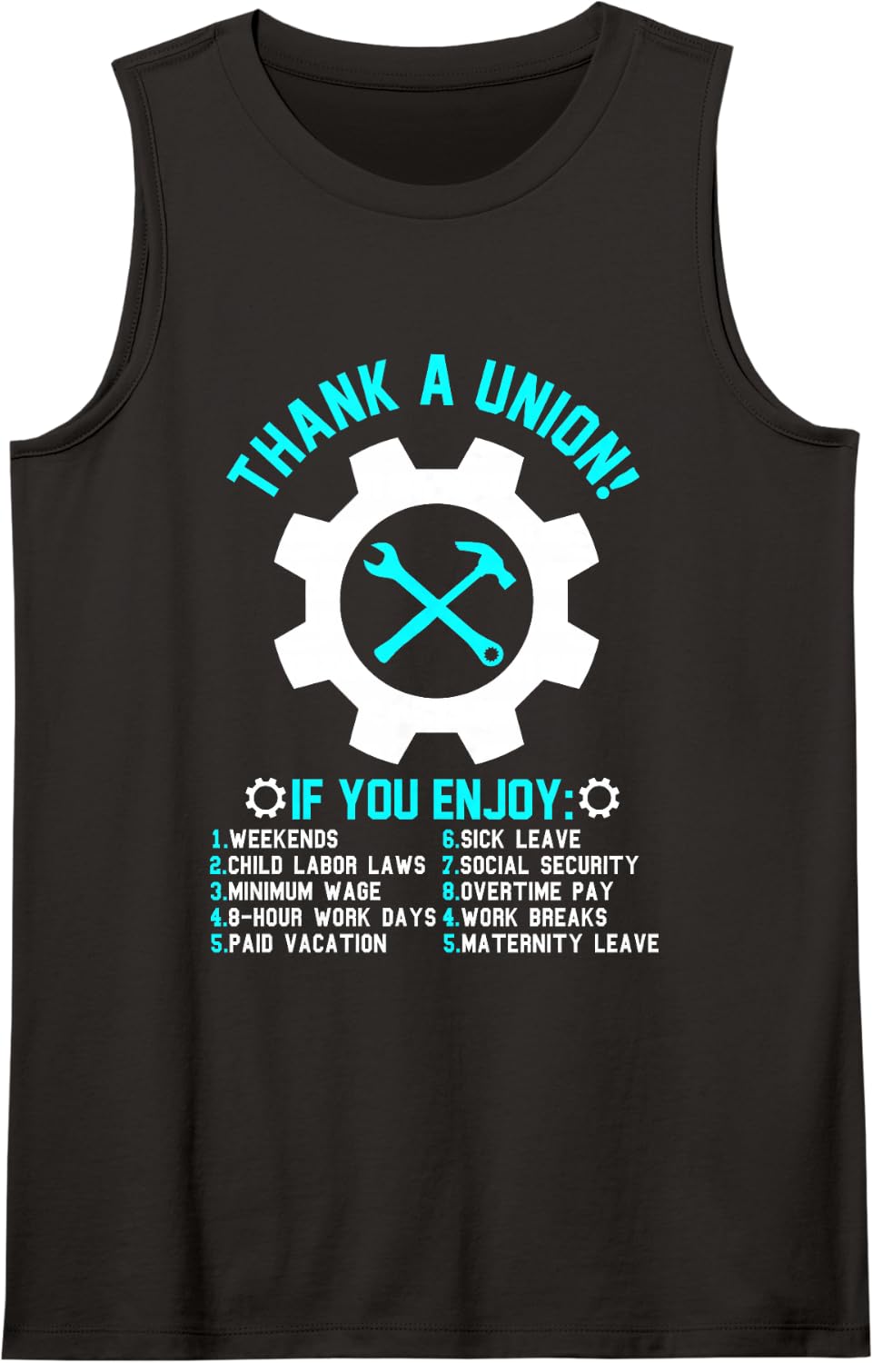 Thank a Union Labor Day tee for Women/Men Happy Labor Day Sleeveless Tank Top - Black