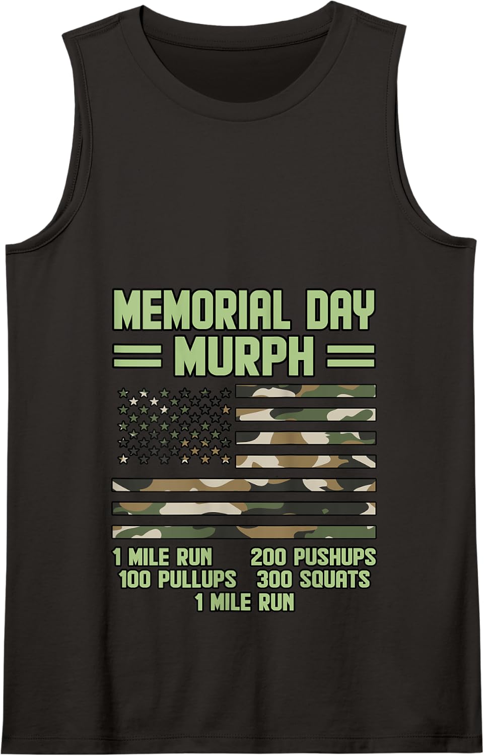 Memorial Day Murph Mile Run Veteran Graphic Tank Top - Black