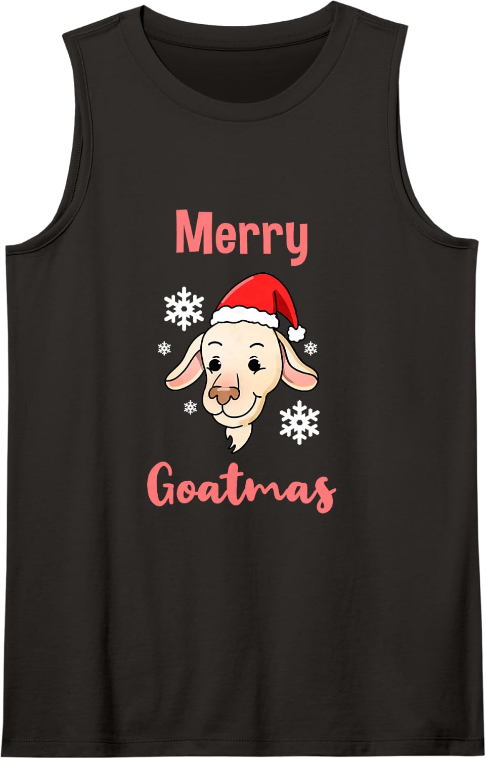Merry Goatmas Christmas Goat Lover Gift Tank Top - Black
