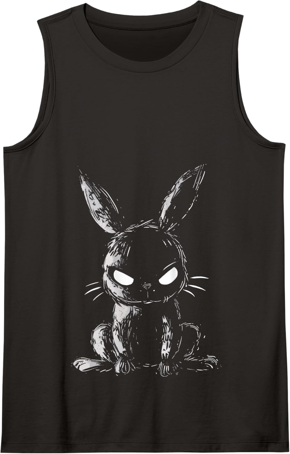 Evil Bunny Angry Rabbit Alt Goth Grunge Horror Creepy Cute Tank Top - Black