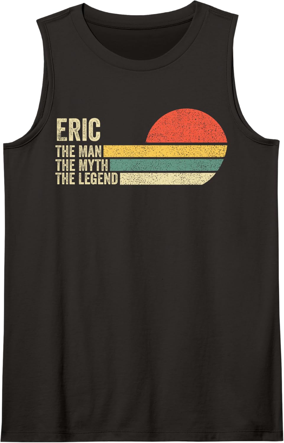Eric The Man The Myth The Legend Retro Vintage Sunset Sleeveless Tank Top - Black