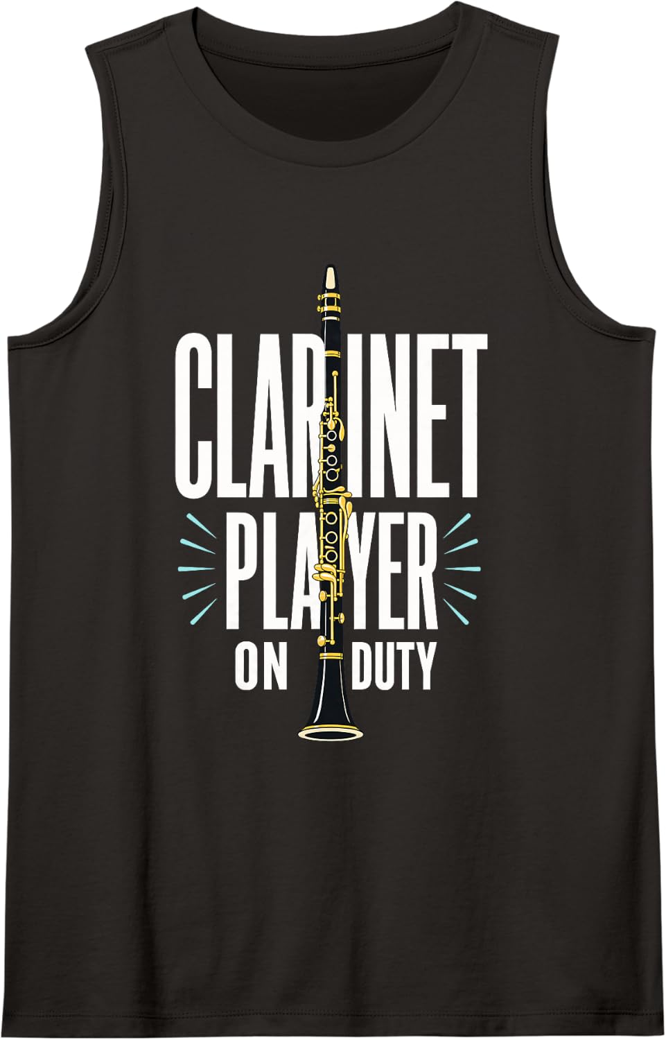 Clarinet Player On Duty Musician Band Orchestra Sleeveless Tank Top - Black