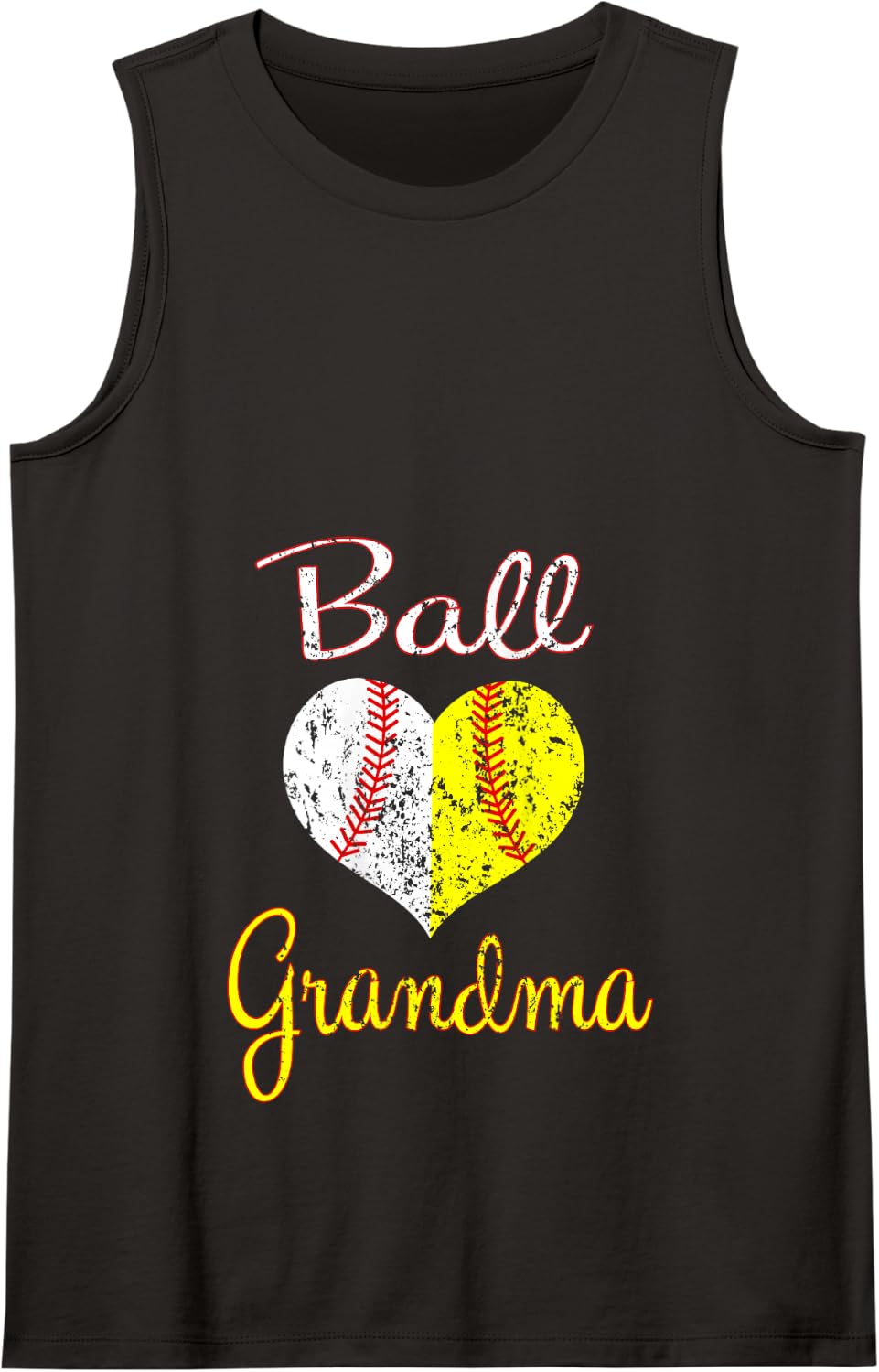 Womens Softball Baseball Grandma Tank Top - Black