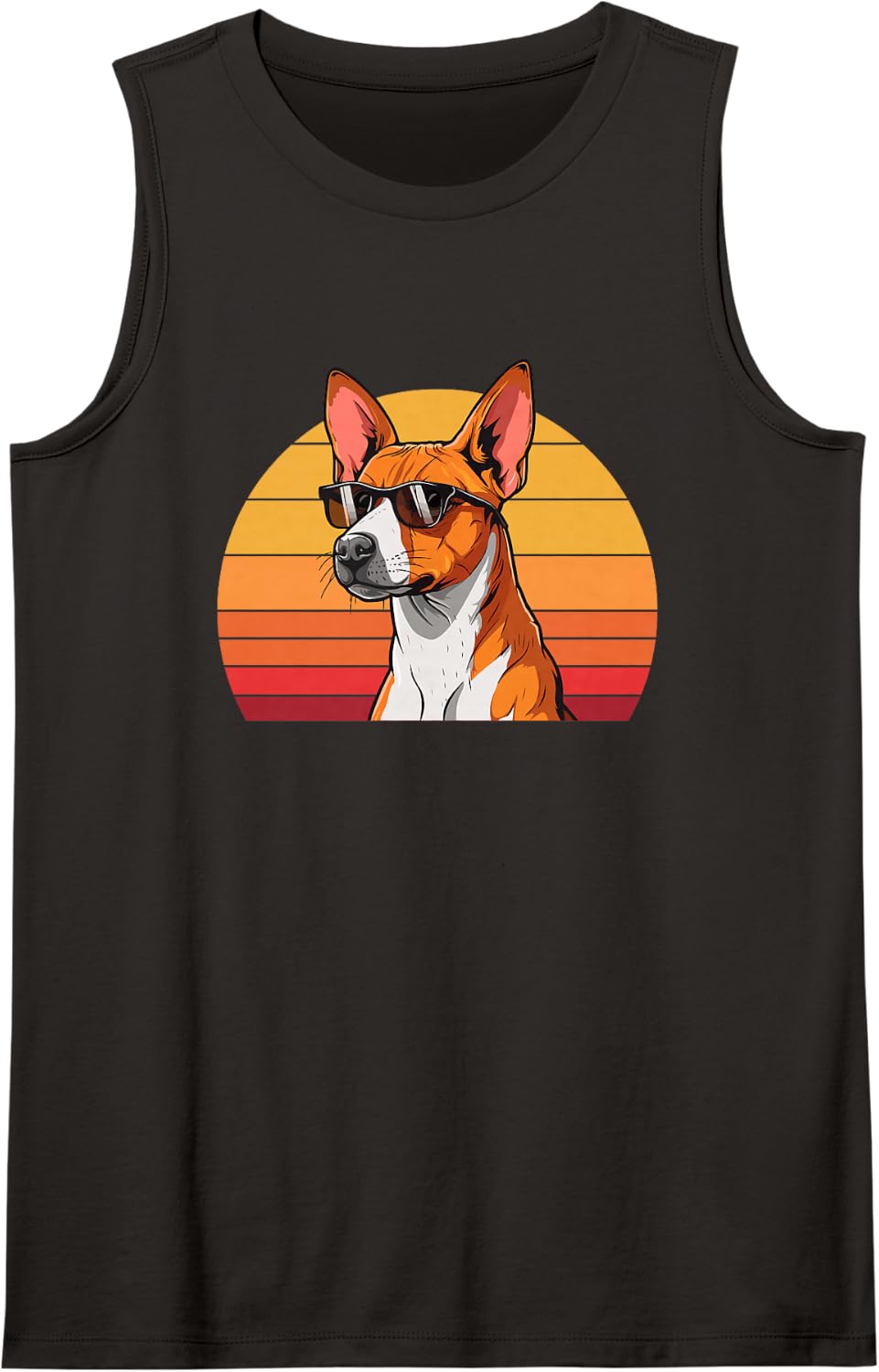 Basenji Dog Vintage, Basenji Sleeveless Tank Top - Black