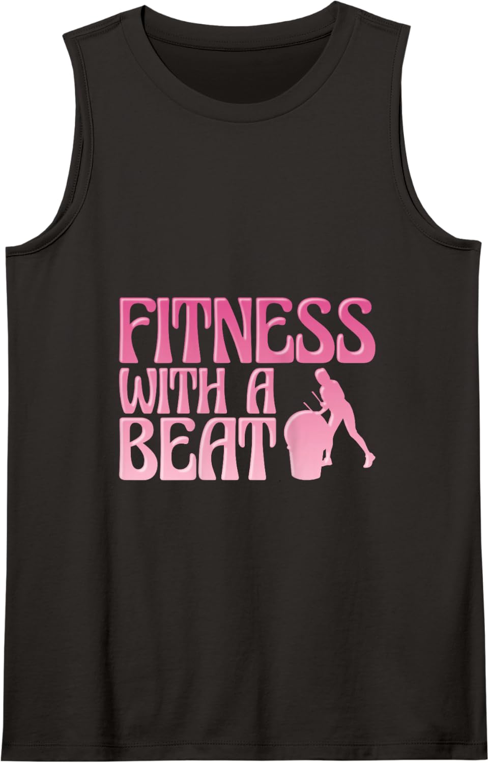Fitness Class Exercise Gym Workout Funny Cardio Drumming Tank Top - Black