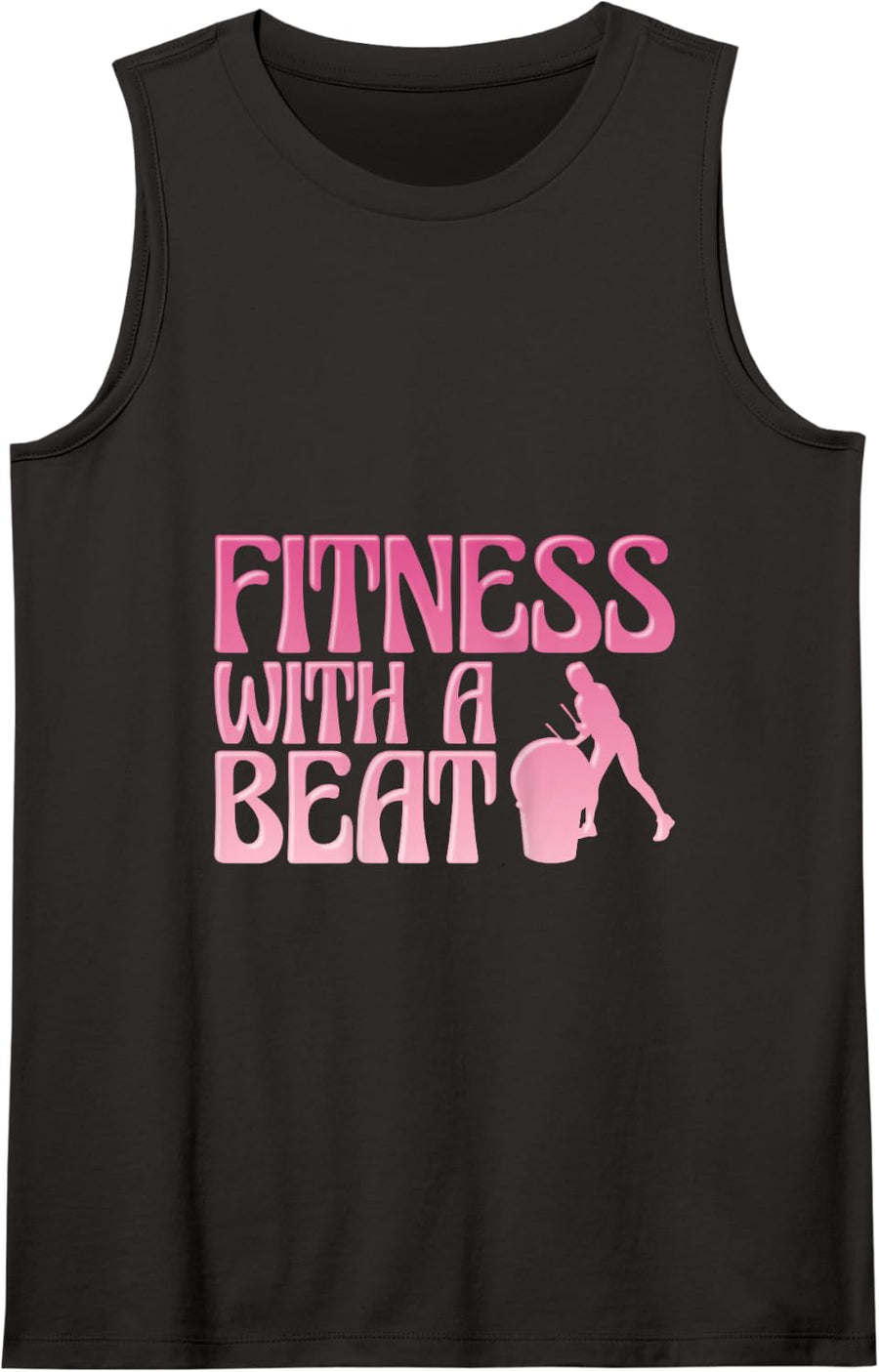Fitness Class Exercise Gym Workout Funny Cardio Drumming Tank Top - Black