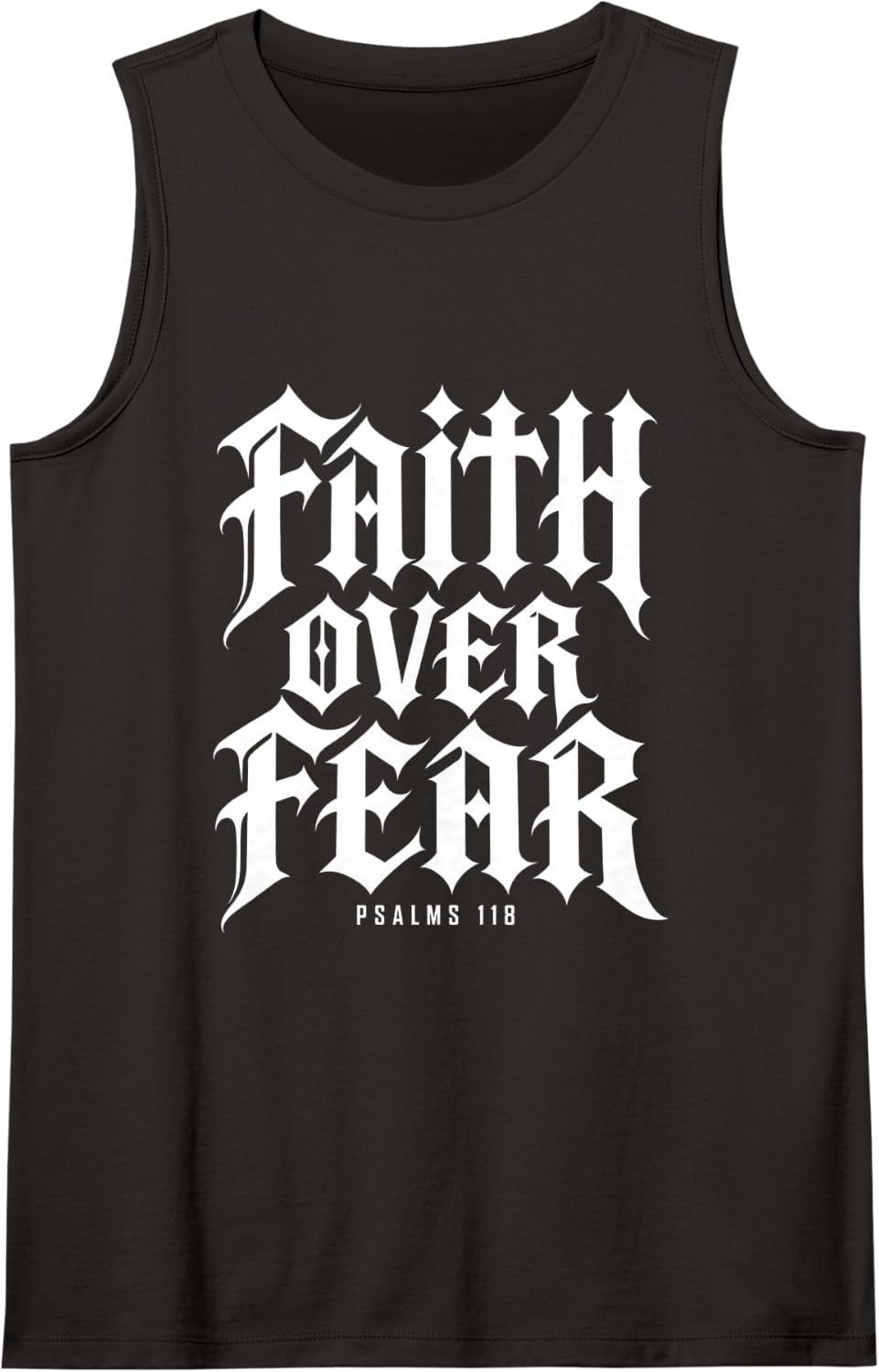 Faith Over Fear Jesus Christian Urban Church for Men Sleeveless Tank Top - Black