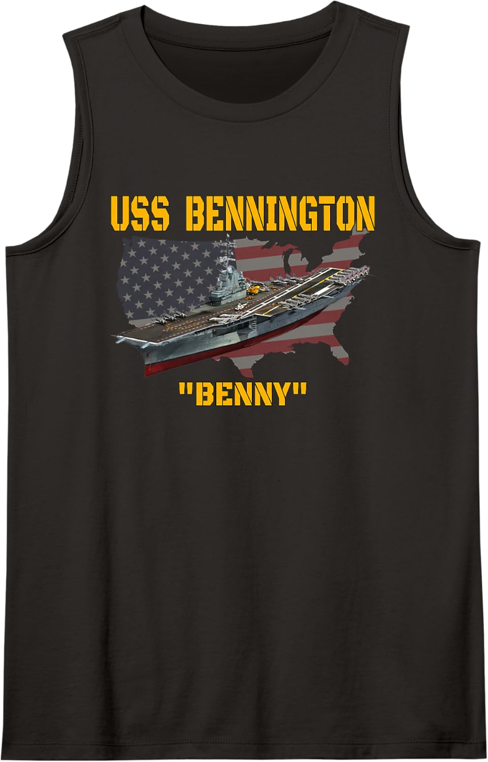 USS Bennington Aircraft Carrier Veterans Day Father Grandpa Sleeveless Tank Top - Black
