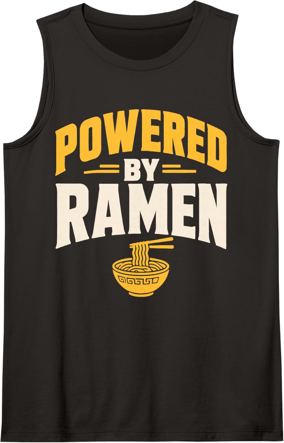 Ramen Lover Powered By Japanese Noodles Sleeveless Tank Top - Black