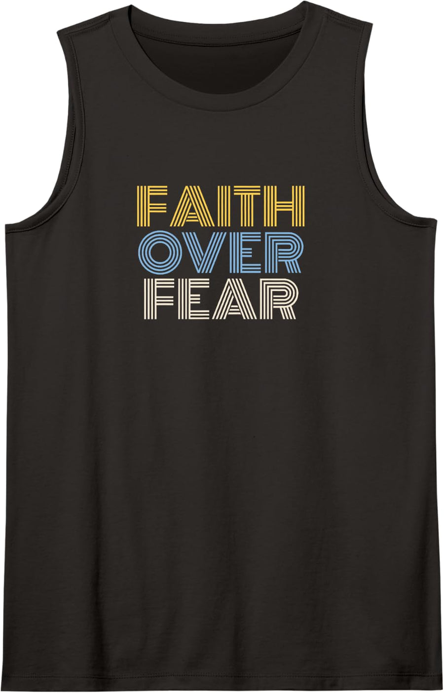 Faith Over Fear Tank Top - Black