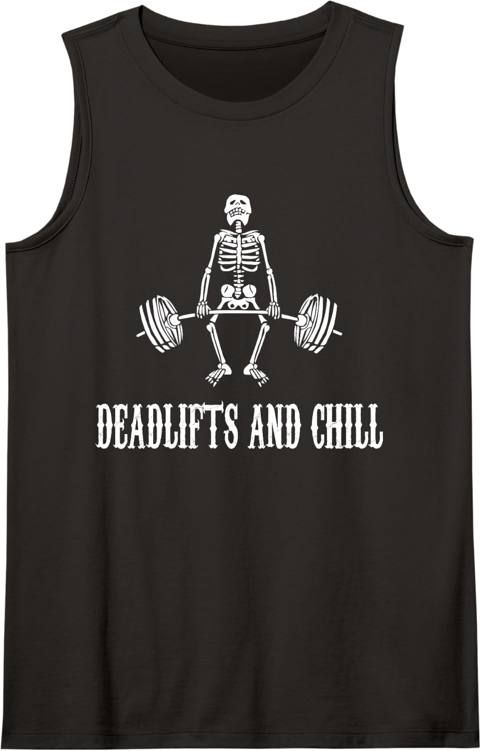 Deadlifts and Chill Weightlifting Weightlifter Gym Workout Sleeveless Tank Top - Black