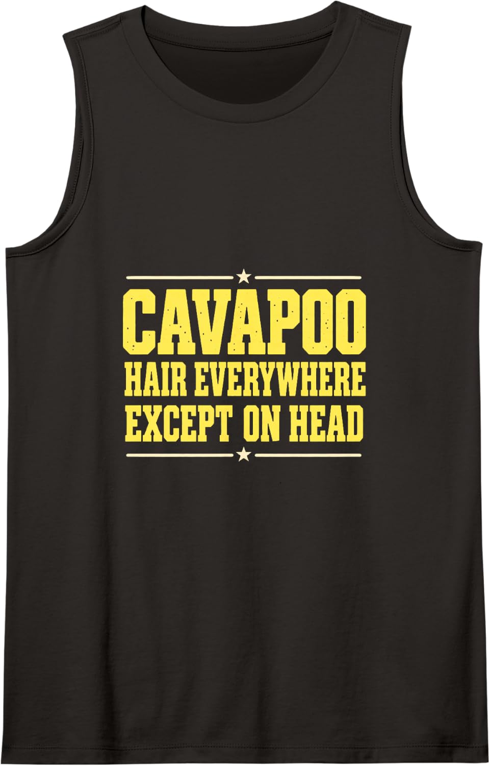 Cavapoo Hair Everywhere Except On Head Funny Dog Mom Dad Sleeveless Tank Top - Black