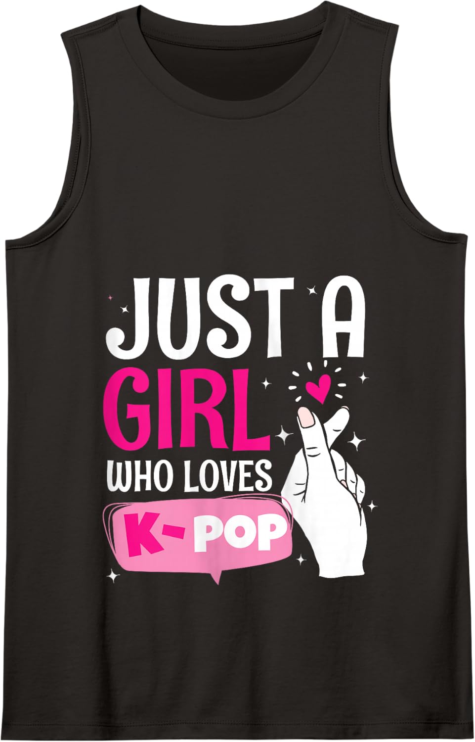 K Pop Girl Who Loves Kpop Tank Top - Black