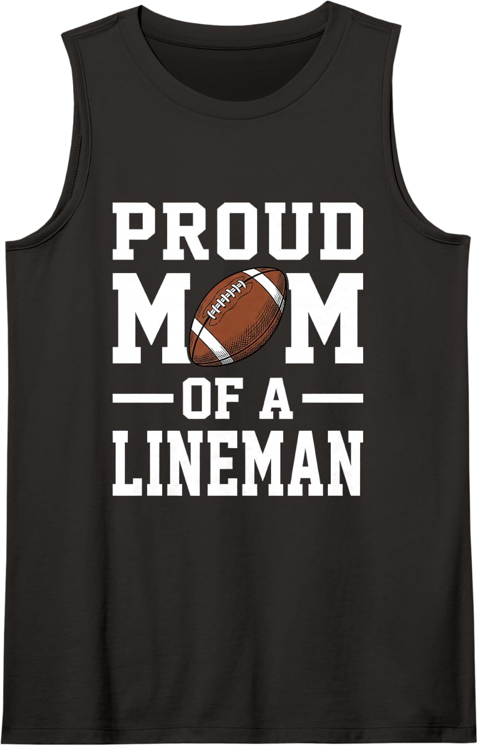 Proud Mom of A Lineman Football Game Day Sports Sleeveless Tank Top - Black