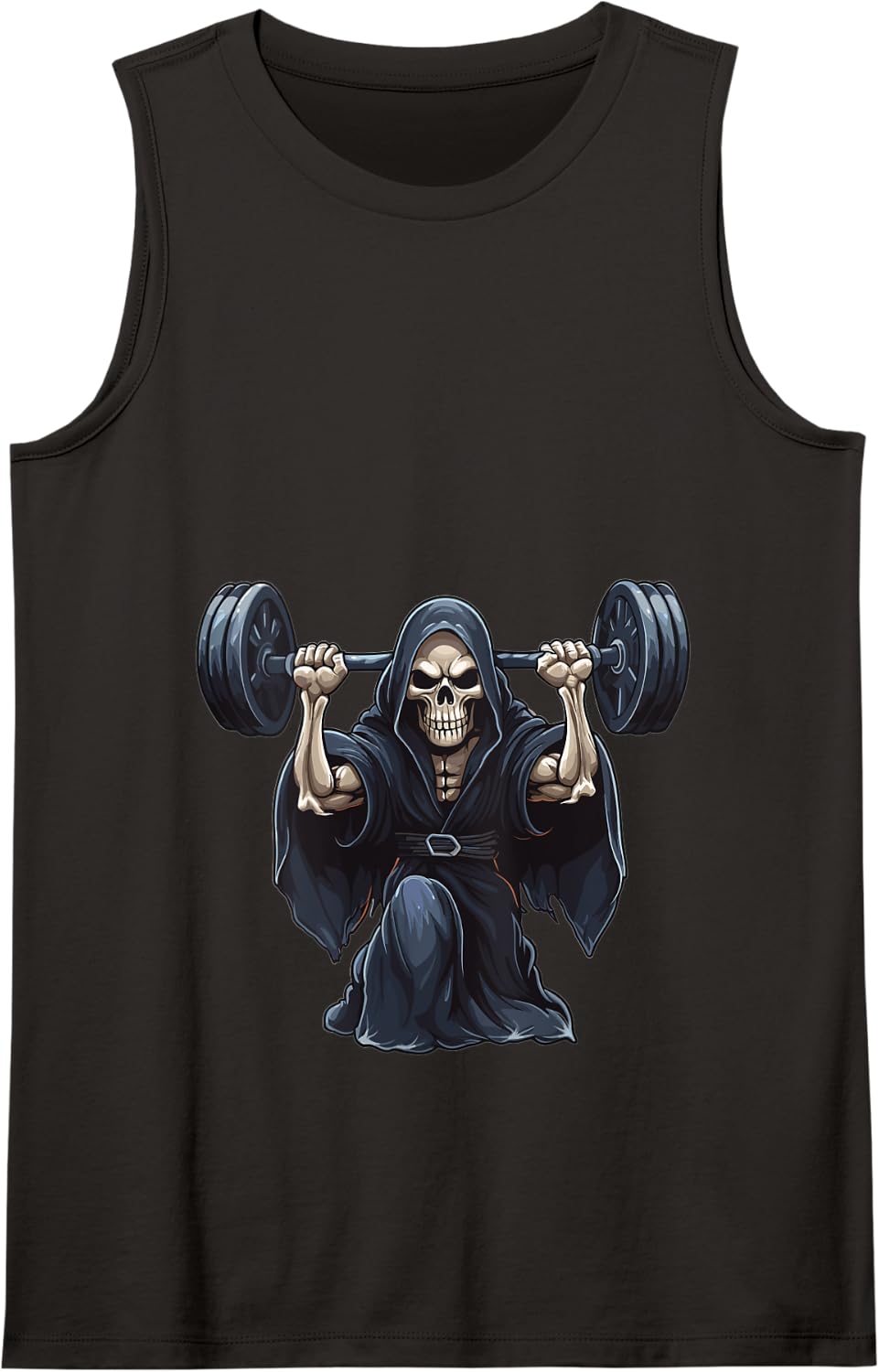 Muscle Deadlift Grim Reaper Darkness Fitness Tank Top - Black