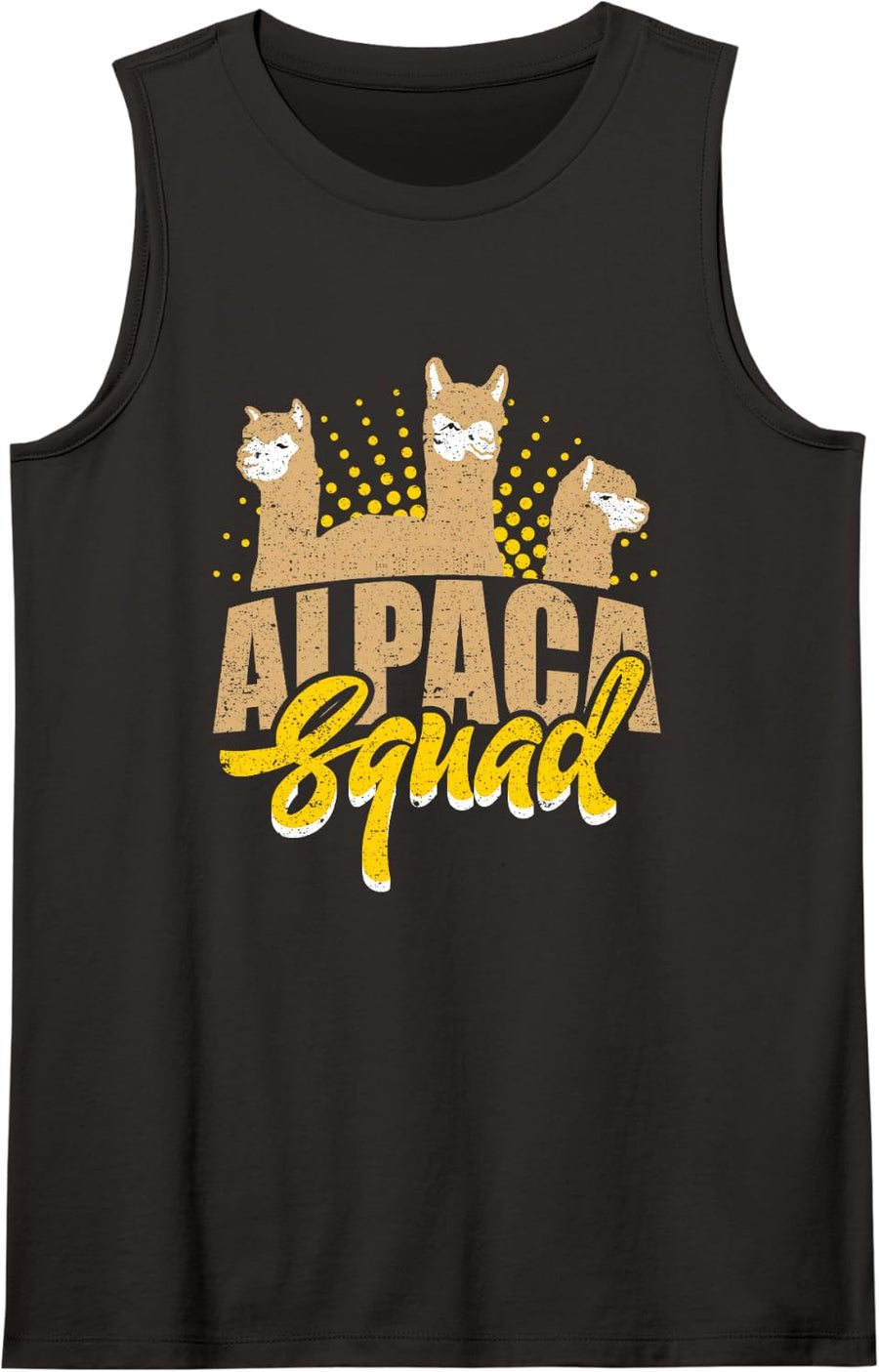 Alpaca Squad Cute Llama Vintage Farm Pet Animal Tank Top - Black