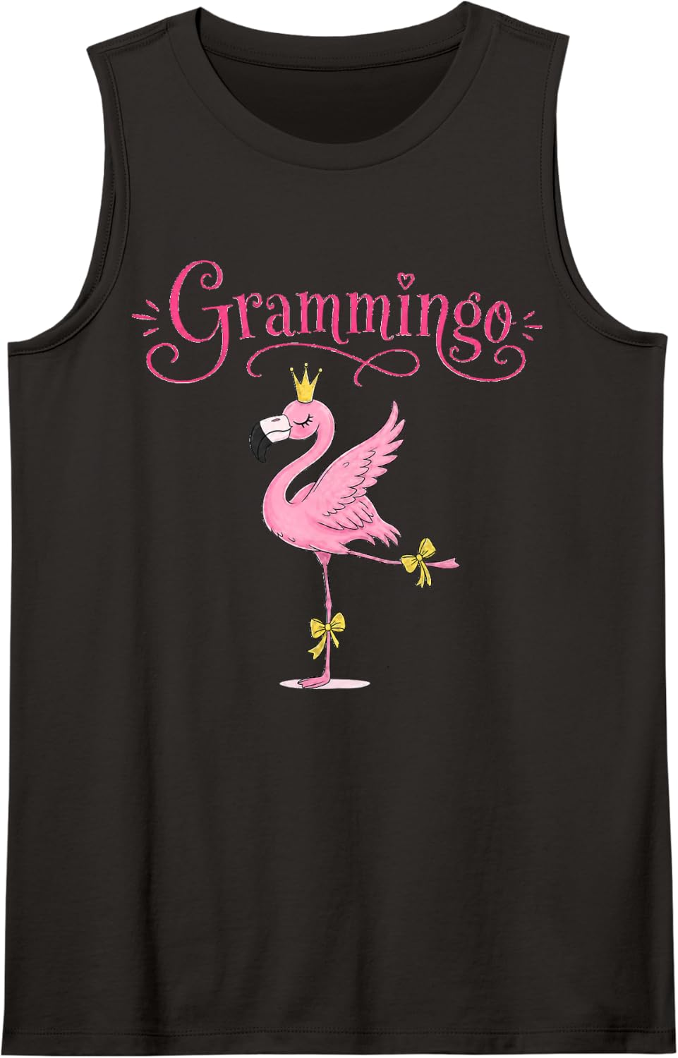 Grammingo Flamingo Crowned Grandma Design Tank Top - Black
