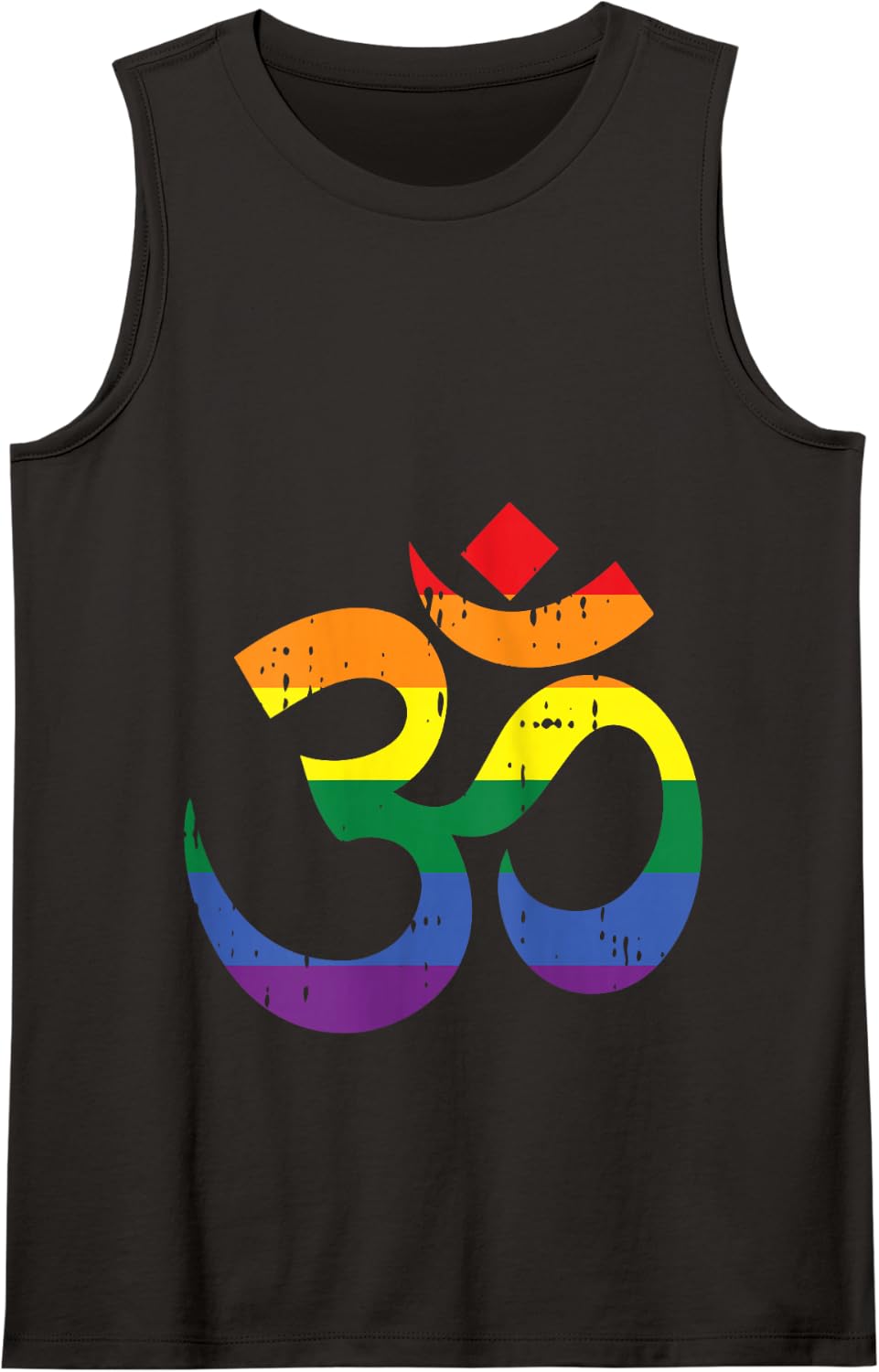 Om Aum Symbol Yoga Rainbow Gay Pride Yogi LGBT Flag Gift Tank Top - Black