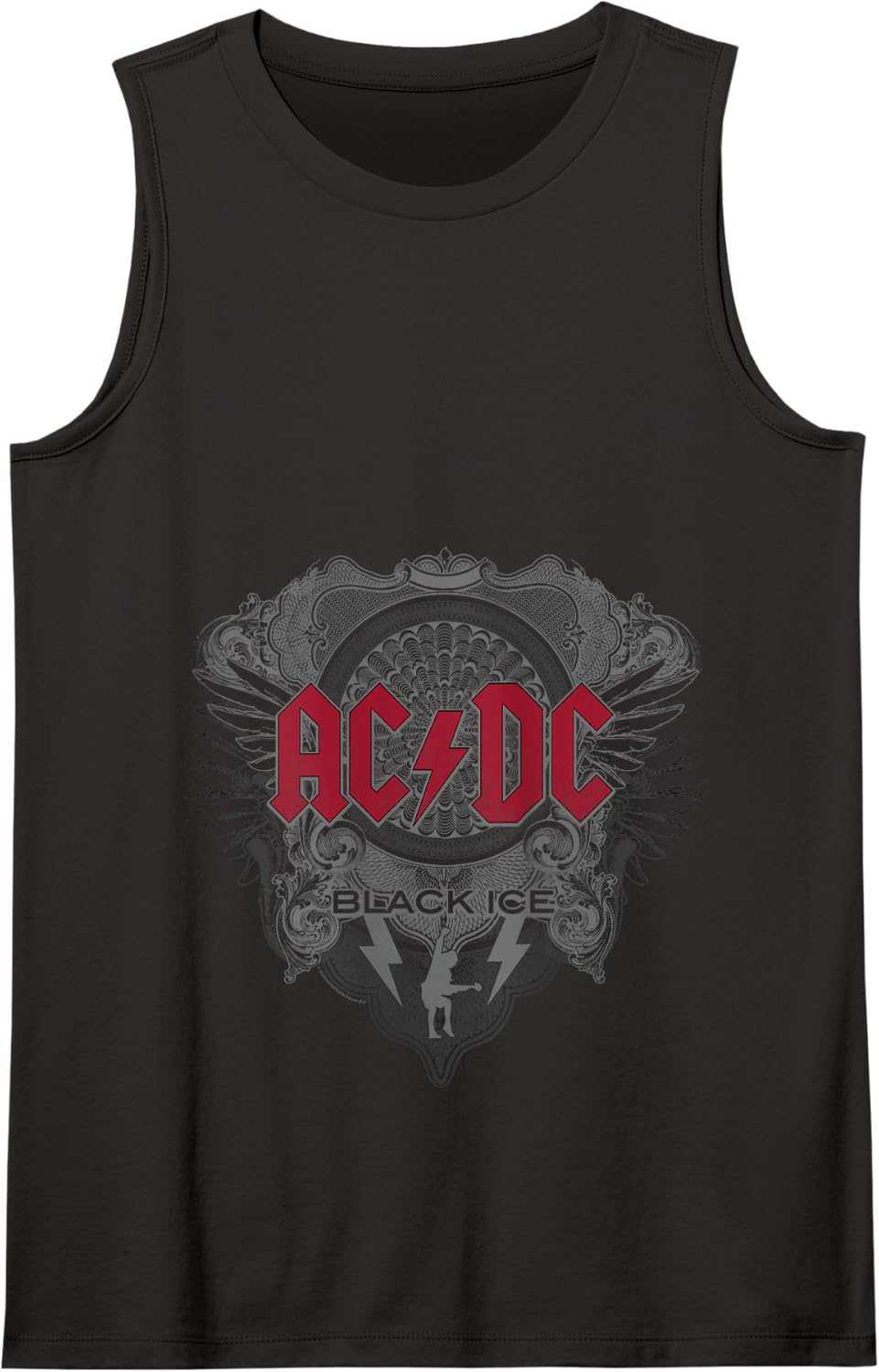 Official AC/DC Black Ice with Red Rock Band Music Logo Tank Top - Black