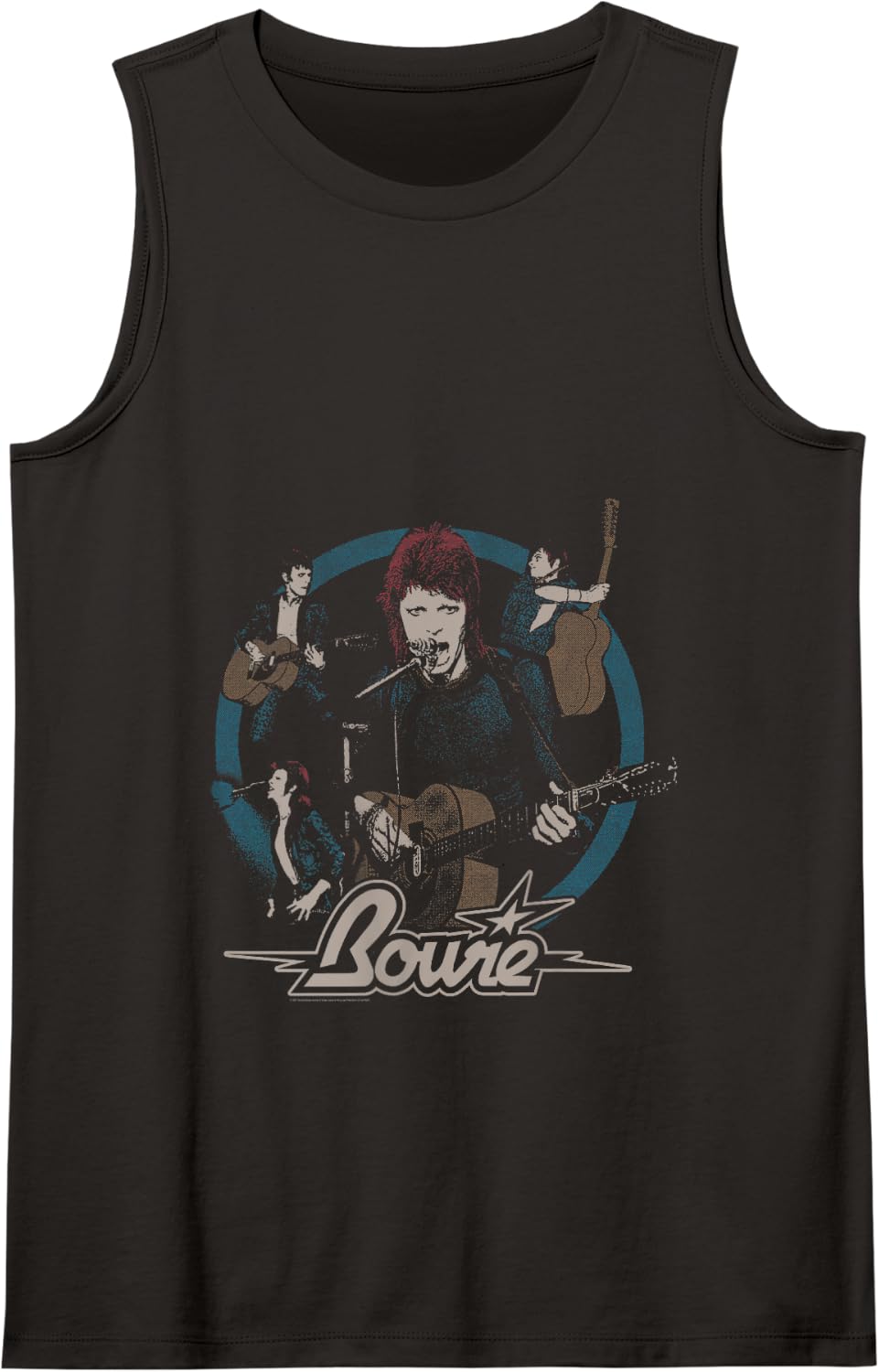 David Bowie - Bowie Blue Tank Top - Black