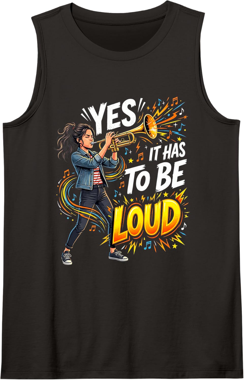 It Has to Be Loud Trumpet Player Musician Trumpeter Music Tank Top - Black