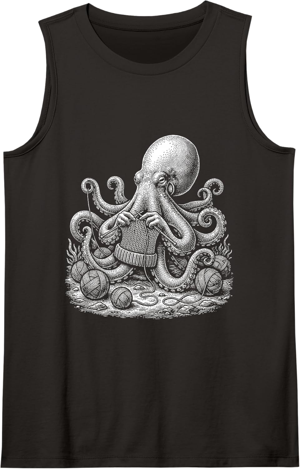 Crocheting Octopus - Crocheter Crochet Lover Needlework Sleeveless Tank Top - Black