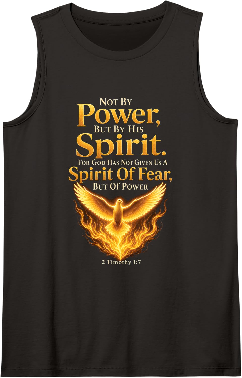 Faith Over Fear Not By Power But By His Spirit 2 Timothy 1:7 Sleeveless Tank Top - Black